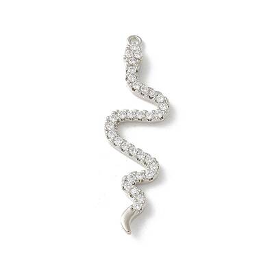 Brass Micro Pave Clear Cubic Zirconia Pendants