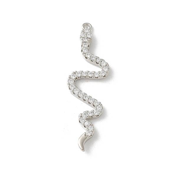 Brass Micro Pave Clear Cubic Zirconia Pendants