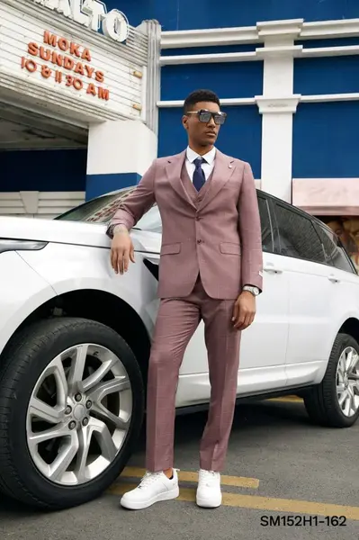 Stacy Adams Men's 3-Piece Hybrid Glen Check Suit