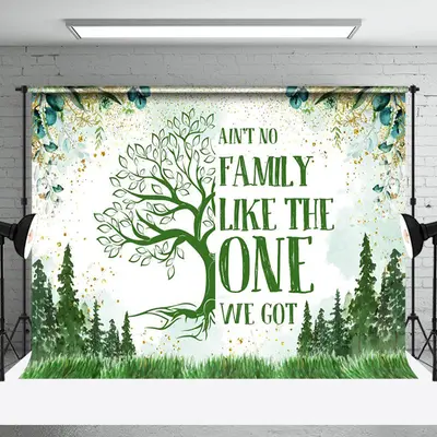 Like The One Green Trees Family Reunion Backdrop - Aperturee