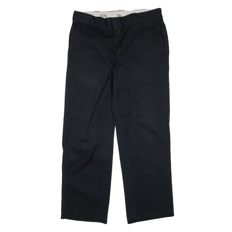 DICKIES 874 Workwear Trousers Black Regular Straight Mens W34 L30
