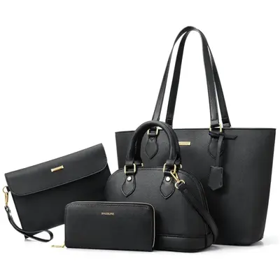 BAGSURE 4PCS Women Fashion Handbags Purses Wallet Tote Shoulder Bags Casual Crossbody Bags, Best  Gift for Ladies Girls, Satc...