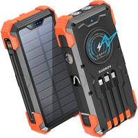 SUDROV Solar Charger Power Bank Available for Flight Wireless Charger Built in 4 Cables 7 Outputs 15 Watts Fast Charging Powe...