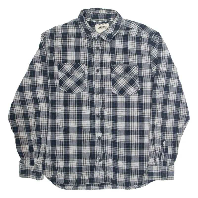 VANS Mens Shirt Blue Check Long Sleeve XL