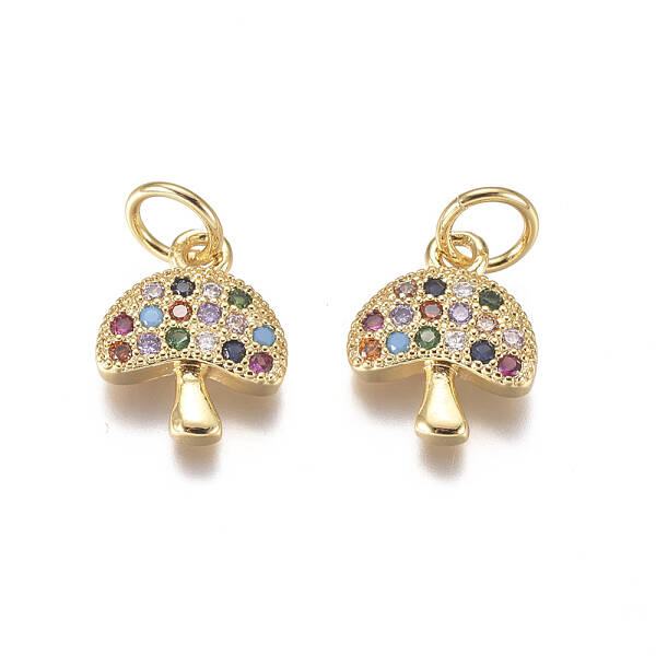 Brass Micro Pave Cubic Zirconia Charms
