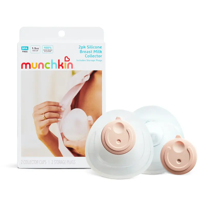 Munchkin Silicone Breast Milk Collector Cups with Storage Plug