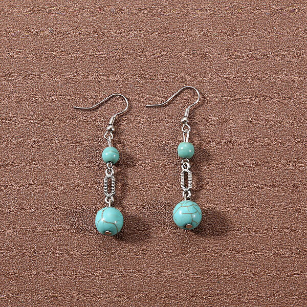 Bohemian tassel turquoise earrings