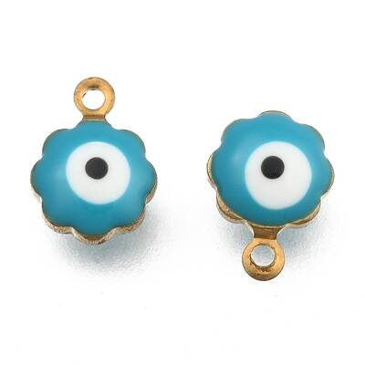 Golden Tone Brass Enamel Charms