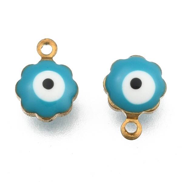 Golden Tone Brass Enamel Charms