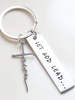 Fashion Letter Pattern Slogan Metal Keychain, Cross Design Keychain for Men & Women, Trendy All-match & Exquisite Keychain fo...