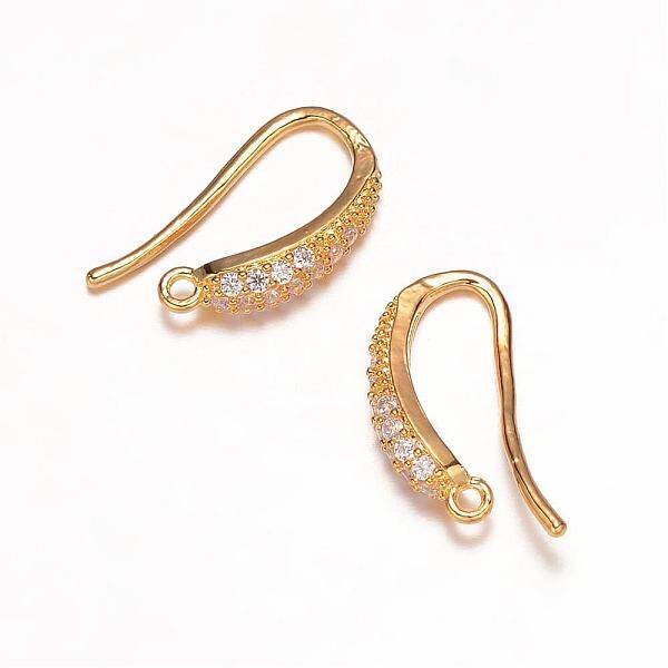 Brass Micro Pave Cubic Zirconia Earring Hooks