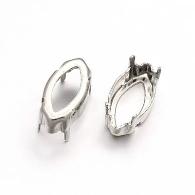 Horse Eye Brass Sew on Prong Settings