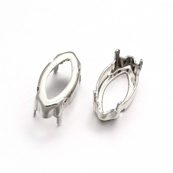 Horse Eye Brass Sew on Prong Settings