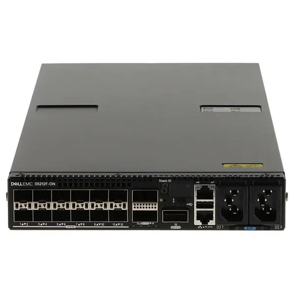 MDC86 Dell PowerSwitch S5200-ON Series S5212F-ON 12 x 25GbE SFP28 and 3 x 100GbE QSFP28 Ports Layer 3 Managed Smart Fabric OS...
