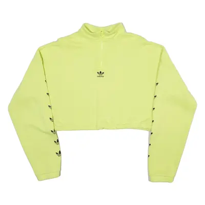 ADIDAS ORIGINALS Womens Sweatshirt Green 1/4 Zip UK 12