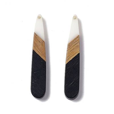 Opaque Resin & Walnut Wood Pendants