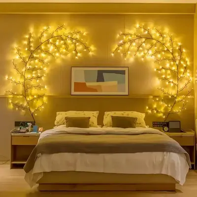 96LED Branch Light, USB Powered DIY Holiday Tree Vine Light, Creative LED String Light for Room Desktop Wall Decoration, LED...