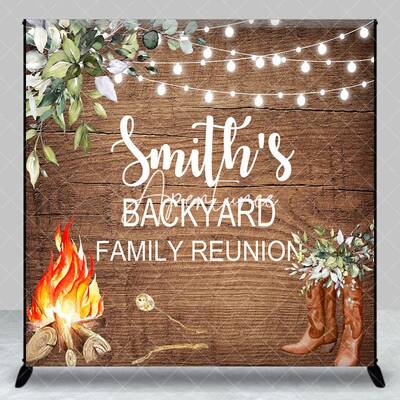 Aperturee Cowboy Wood Custom Backyard Family Reunion Backdrop, 3X3FT(1X1M), 15 USD, custom family reunion backdrops, DZAH0B54...