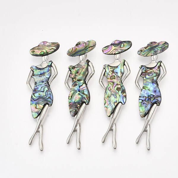 Abalone Shell/Paua Shell Brooches/Pendants