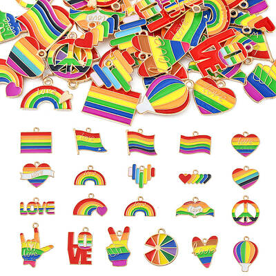 Rainbow Style Alloy Enamel Pendants