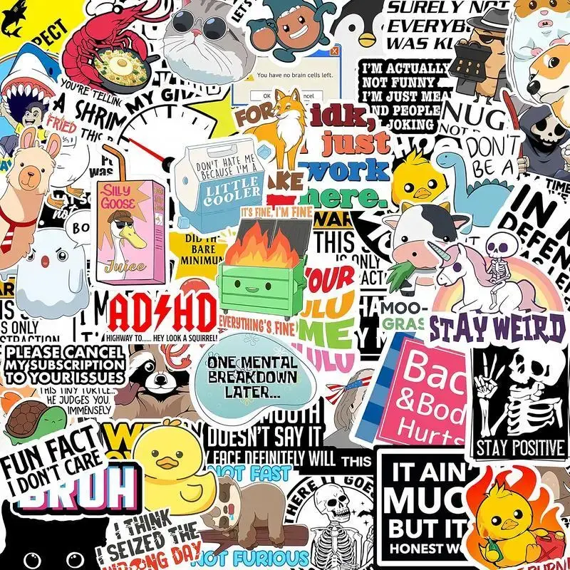 150 Pcs Funny Stickers for Adults (Dirty) Meme Water Bottles Sticker Pack Waterproof Cool Accesory for Laptop, Hard Hats, Sar...