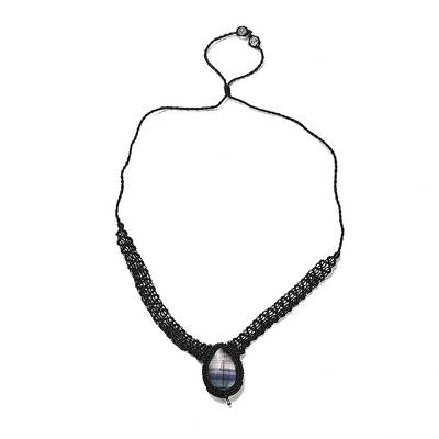 Natural Fluorite Teardrop Pendant Necklace