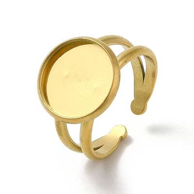 Ion Plating(IP) 304 Stainless Steel Cuff Ring Settings