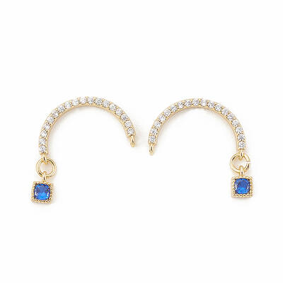 Brass Micro Pave Cubic Zirconia Stud Crawler Earrings