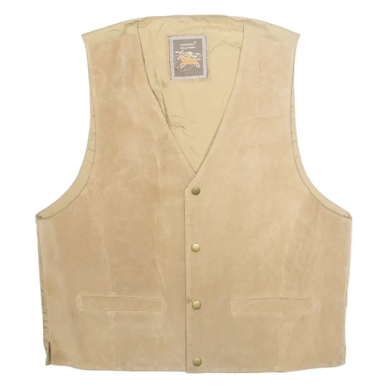 COMPAGNIA DELLA MODA Mens Waistcoat Beige Viscose L