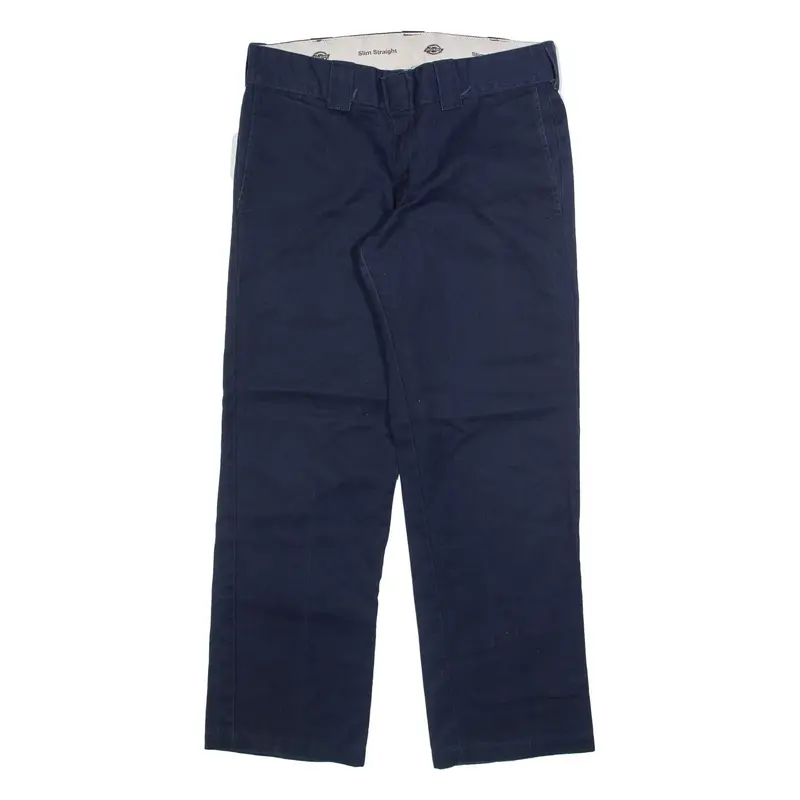 DICKIES Mens Trousers Blue Slim Straight W32 L30