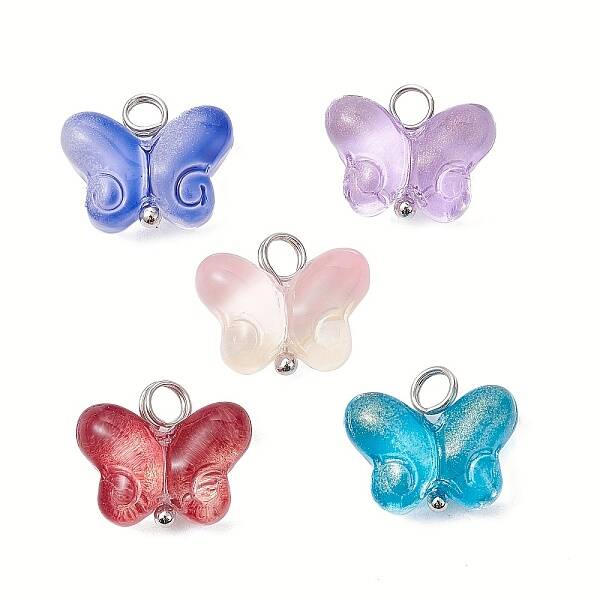 Transparent Baking Paint Glass Pendant