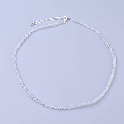 Natural White Topaz Beaded Necklaces