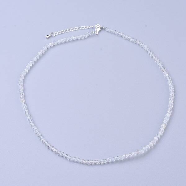 Natural White Topaz Beaded Necklaces
