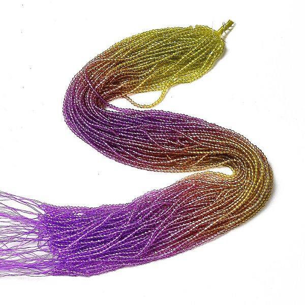 Transparent Gradient Color Glass Beads Strands