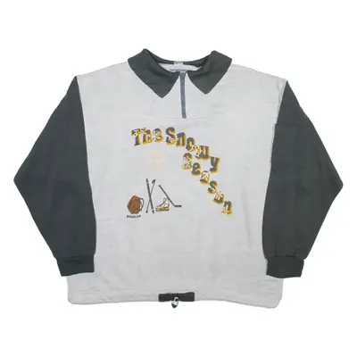 EXPLORATION TEAM The Snowy Season Mens Sweatshirt Grey 1/4 Zip S
