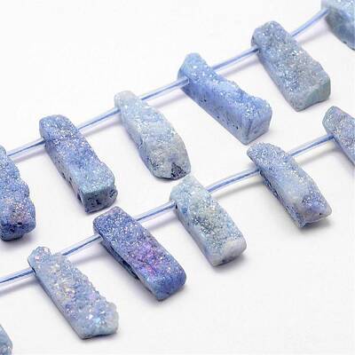 Electroplated Natural Quartz Crystal Bead Strands