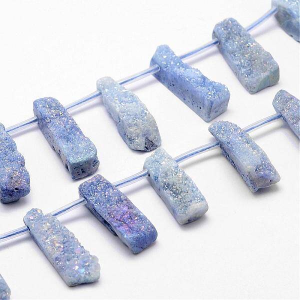 Electroplated Natural Quartz Crystal Bead Strands