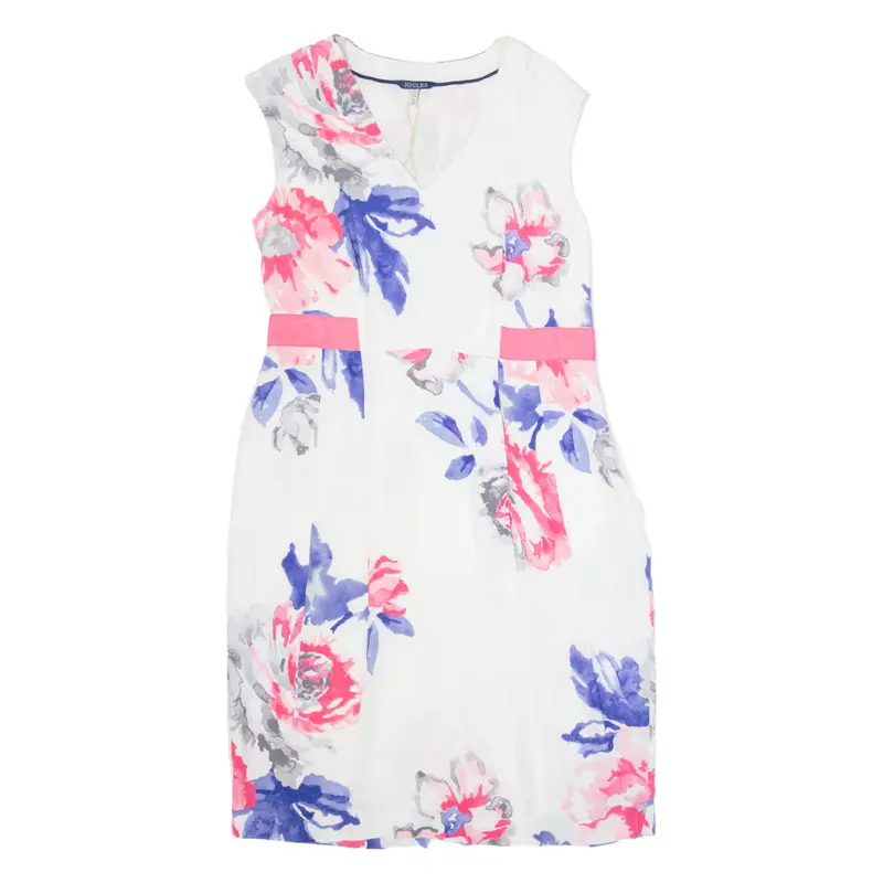 JOULES Womens Pencil Dress White Floral Sleeveless Midi UK 12