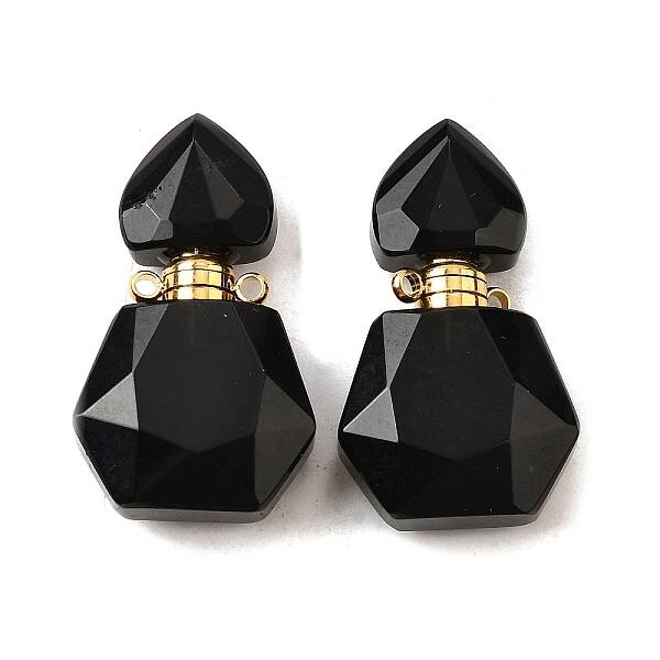 Natural Obsidian Perfume Bottle Pendants