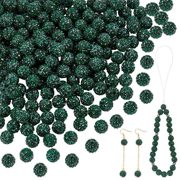 200Pcs Pave Disco Ball Beads
