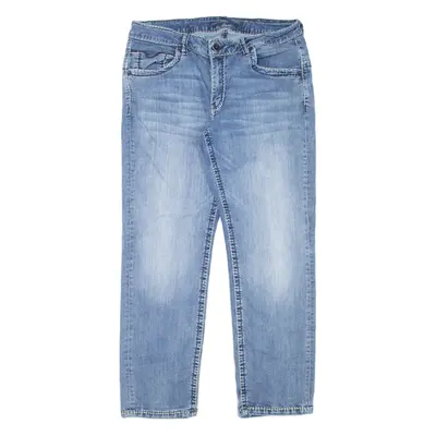 CAMP DAVID Mens Jeans Blue Regular Straight Stone Wash W34 L30