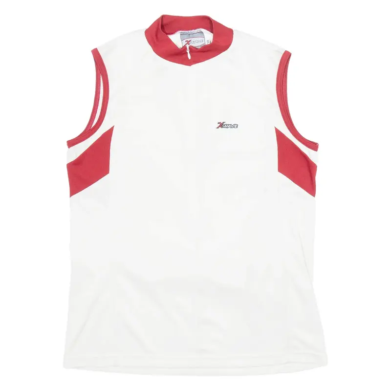 XWAVE Cycling Mens Jersey Cream 3/4 Sleeve 1/2 Zip M