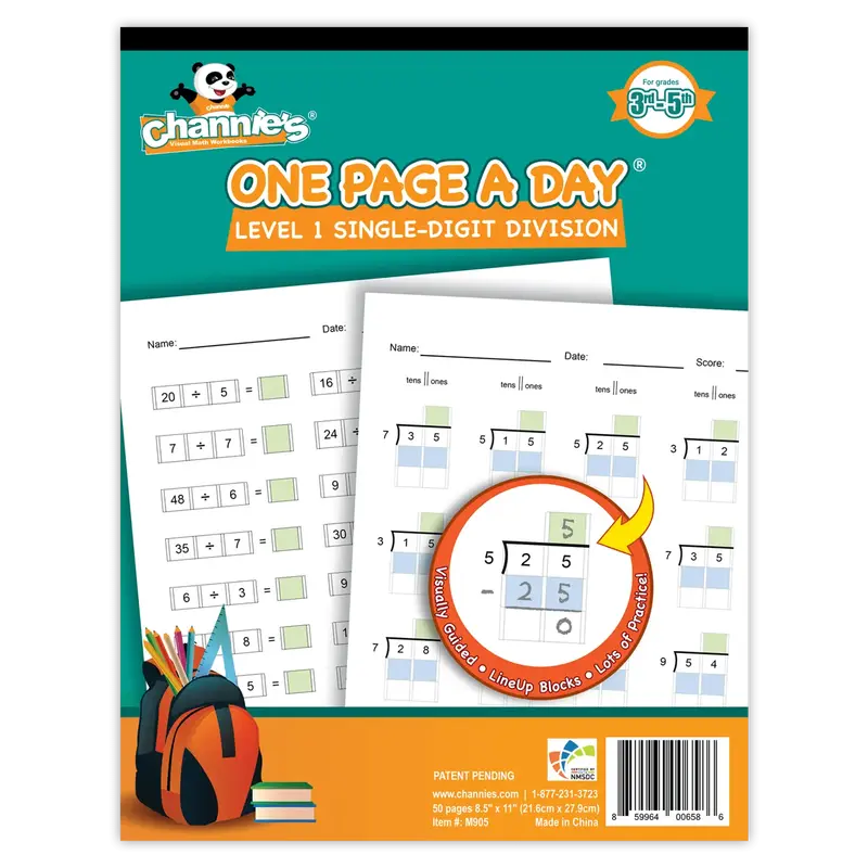 One Page A Day Beginning Division Math Workbook – Visual Division Practice for Grades 3–5