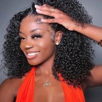 Short Curly Bob Wigs Human Hair 13x6 Lace Frontal Curly Wig 13X4 Curly Wigs Human Hair Highlight Water Wave Wig 180% Prelucke...