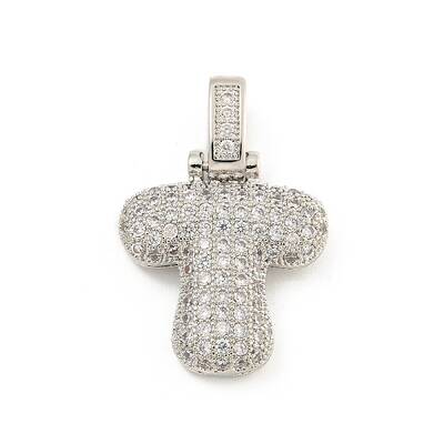 Brass Micro Pave Clear Cubic Zirconia Pendants