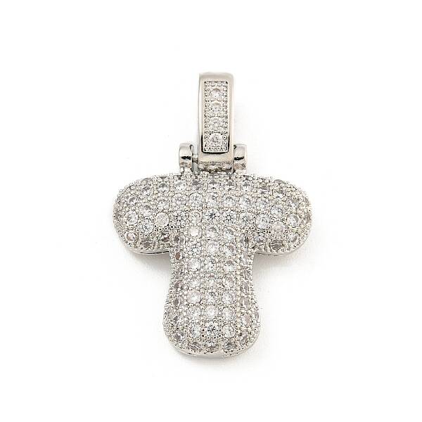 Brass Micro Pave Clear Cubic Zirconia Pendants