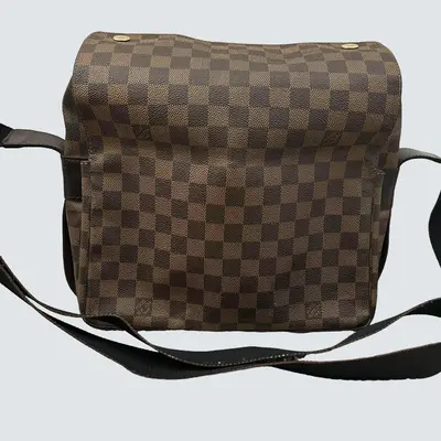 Pre-owned Louis Vuitton Coated Canvas Crossbody Bags Naviglio Damier Ebene Crossbody Bag