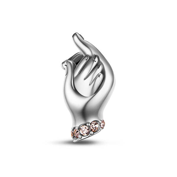 Rhodium Plated 925 Sterling Silver Hold the Hands European Beads