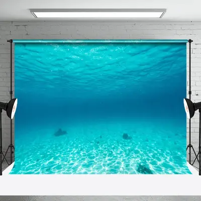Mysterious Blue Underwater Natural Scenery Backdrop - Aperturee