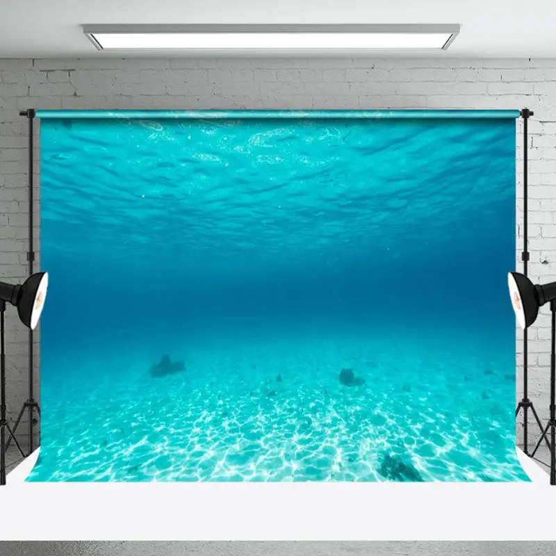 Mysterious Blue Underwater Natural Scenery Backdrop - Aperturee